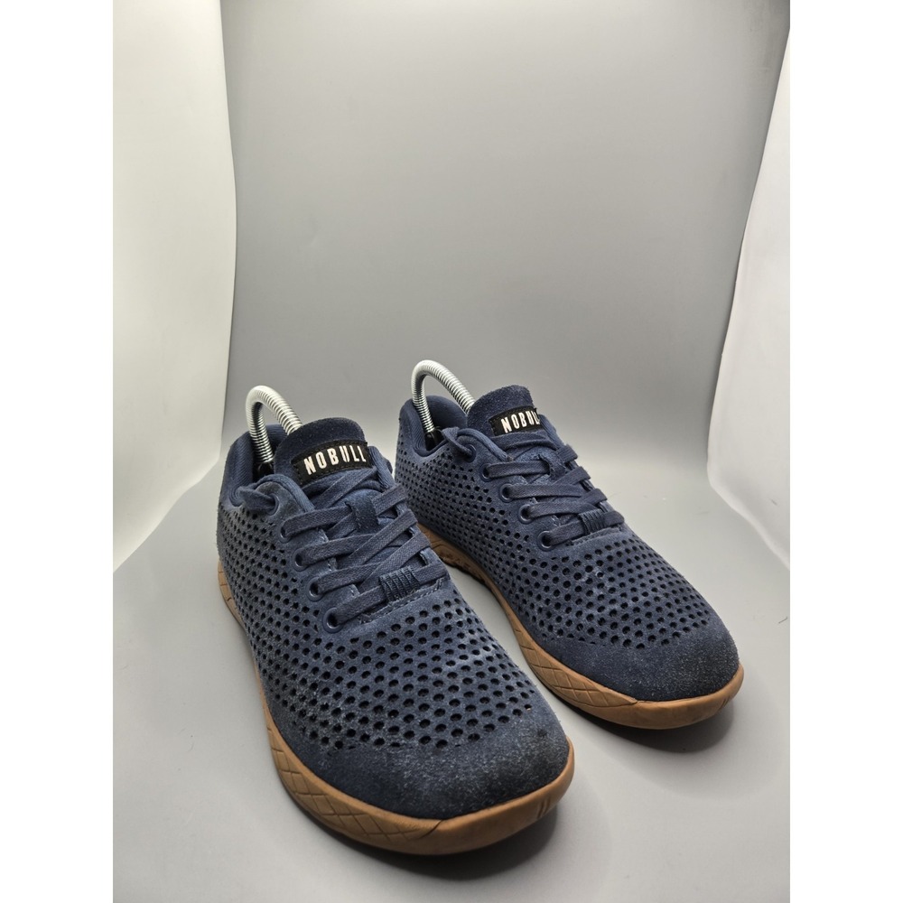 NOBULL Women's 7 Navy Blue Suede Perforated Gum Sole Training Shoes‎ Trainer